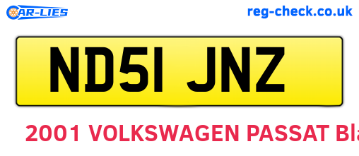 ND51JNZ are the vehicle registration plates.