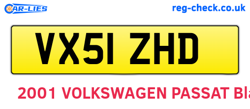 VX51ZHD are the vehicle registration plates.