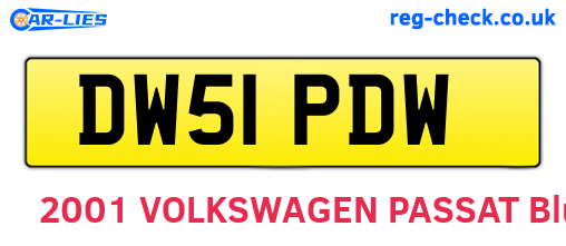 DW51PDW are the vehicle registration plates.