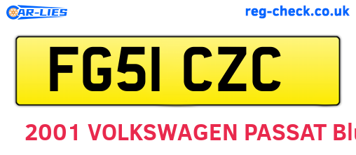 FG51CZC are the vehicle registration plates.