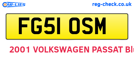 FG51OSM are the vehicle registration plates.