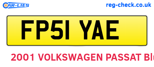 FP51YAE are the vehicle registration plates.