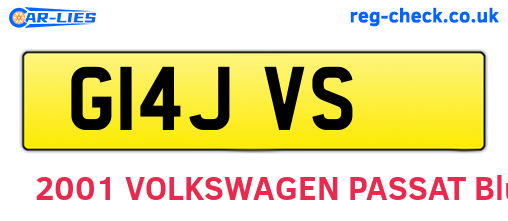 G14JVS are the vehicle registration plates.
