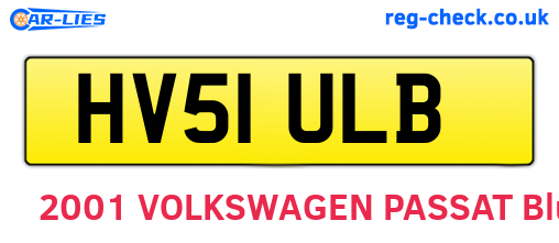 HV51ULB are the vehicle registration plates.