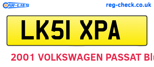 LK51XPA are the vehicle registration plates.