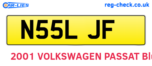 N55LJF are the vehicle registration plates.
