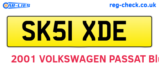 SK51XDE are the vehicle registration plates.
