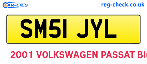 SM51JYL are the vehicle registration plates.