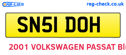 SN51DOH are the vehicle registration plates.