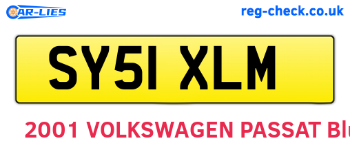 SY51XLM are the vehicle registration plates.