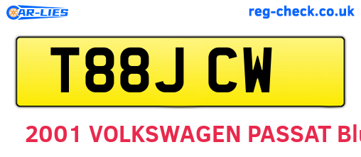 T88JCW are the vehicle registration plates.