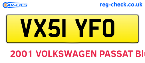 VX51YFO are the vehicle registration plates.