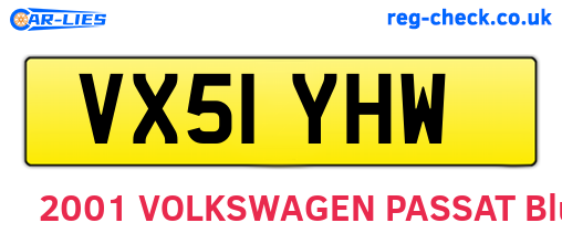 VX51YHW are the vehicle registration plates.