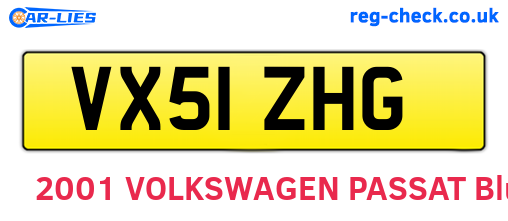 VX51ZHG are the vehicle registration plates.