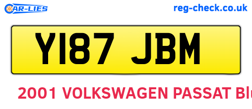 Y187JBM are the vehicle registration plates.