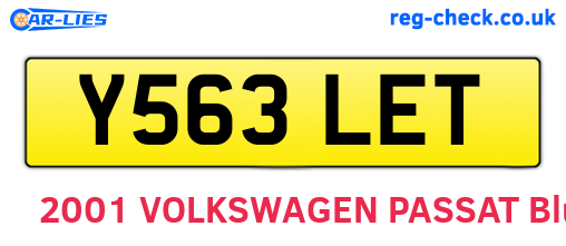 Y563LET are the vehicle registration plates.