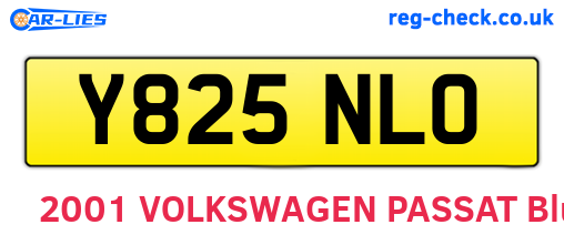 Y825NLO are the vehicle registration plates.