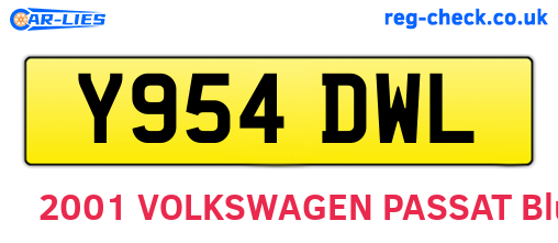 Y954DWL are the vehicle registration plates.