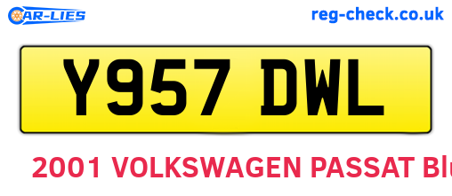 Y957DWL are the vehicle registration plates.