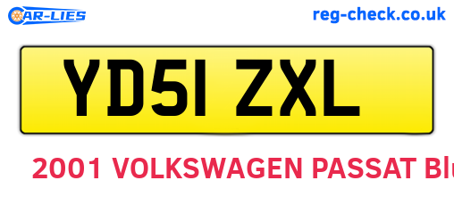 YD51ZXL are the vehicle registration plates.