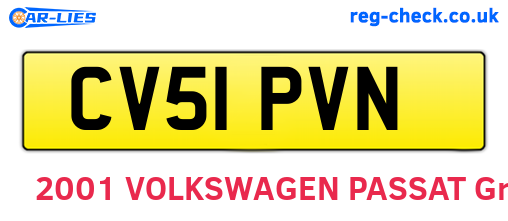 CV51PVN are the vehicle registration plates.