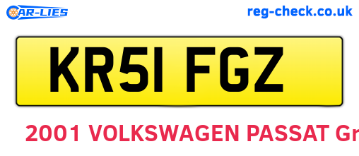 KR51FGZ are the vehicle registration plates.