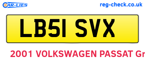 LB51SVX are the vehicle registration plates.