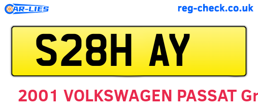 S28HAY are the vehicle registration plates.