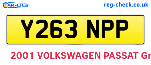 Y263NPP are the vehicle registration plates.