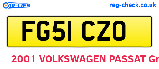 FG51CZO are the vehicle registration plates.