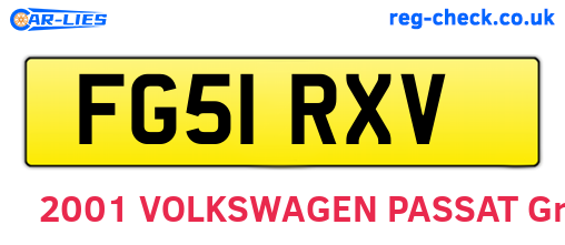 FG51RXV are the vehicle registration plates.