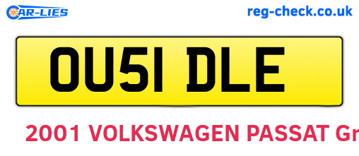 OU51DLE are the vehicle registration plates.