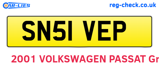 SN51VEP are the vehicle registration plates.