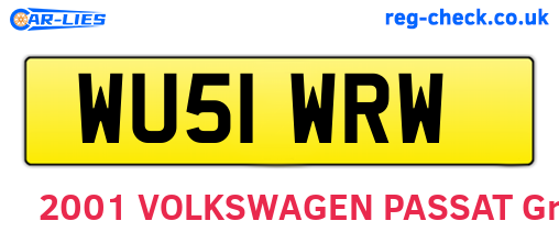WU51WRW are the vehicle registration plates.