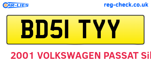 BD51TYY are the vehicle registration plates.