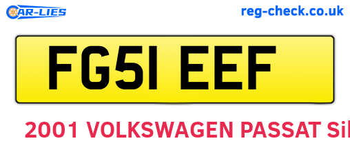 FG51EEF are the vehicle registration plates.