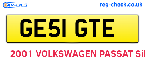 GE51GTE are the vehicle registration plates.