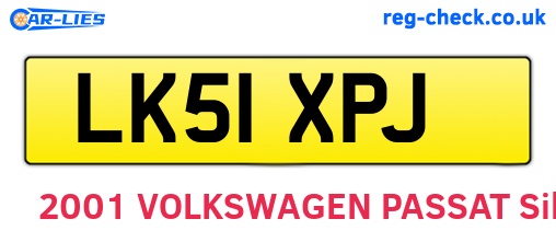 LK51XPJ are the vehicle registration plates.