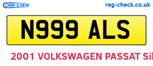 N999ALS are the vehicle registration plates.