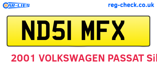 ND51MFX are the vehicle registration plates.