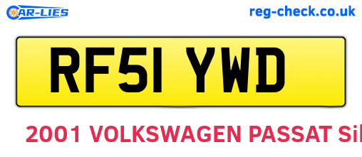 RF51YWD are the vehicle registration plates.
