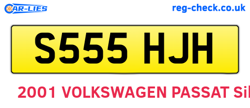 S555HJH are the vehicle registration plates.