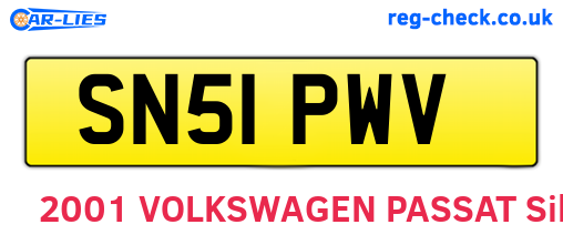 SN51PWV are the vehicle registration plates.