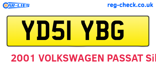 YD51YBG are the vehicle registration plates.
