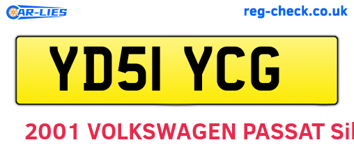 YD51YCG are the vehicle registration plates.