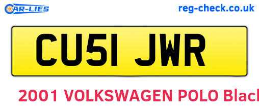 CU51JWR are the vehicle registration plates.