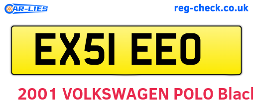 EX51EEO are the vehicle registration plates.