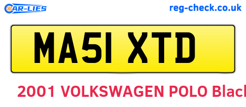 MA51XTD are the vehicle registration plates.
