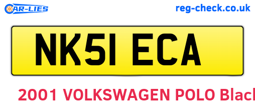 NK51ECA are the vehicle registration plates.
