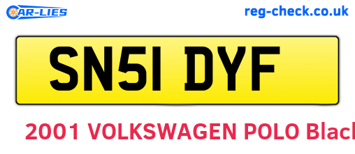 SN51DYF are the vehicle registration plates.